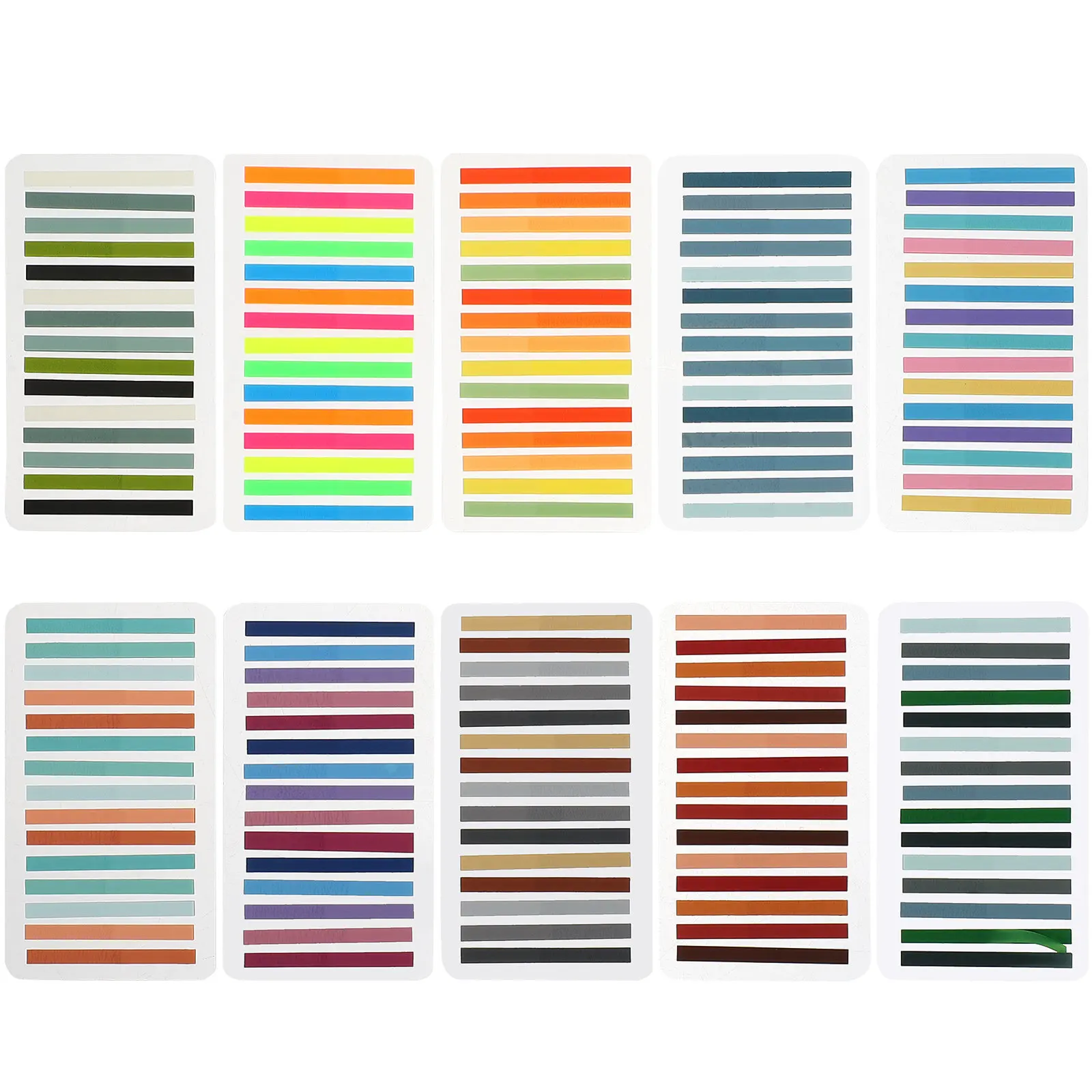 10Pcs Colorful Adhesive Reading Strips Lightweight Portable Sentence Markers for Focus Dyslexia Support Learning Reading