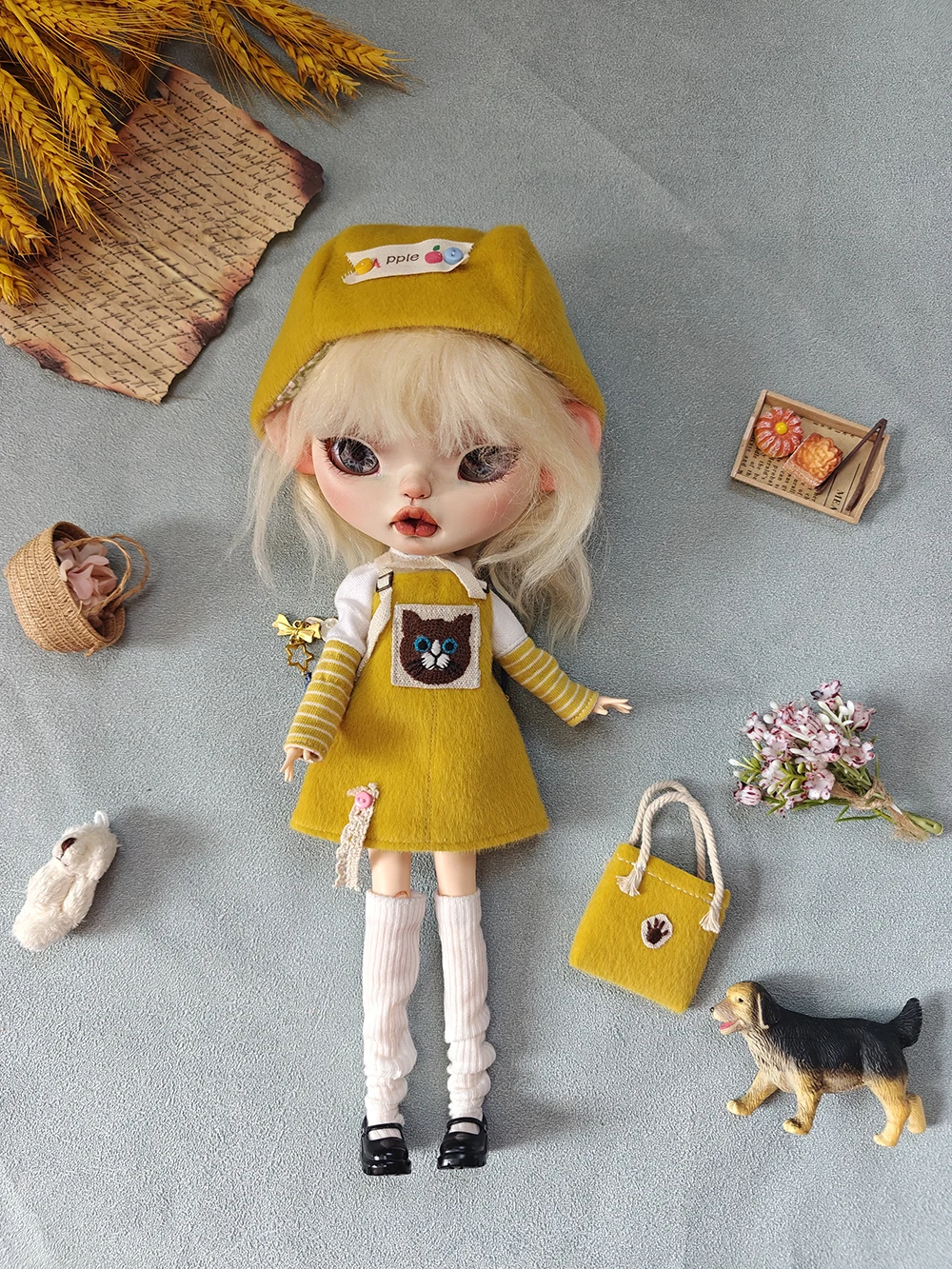 

Новая одежда для куклы blythe, рыжий желтый зимой, платье ручной работы для куклы Блайт, милая OB22 OB24 AZONE, милая кукольная одежда для девочек, игрушка