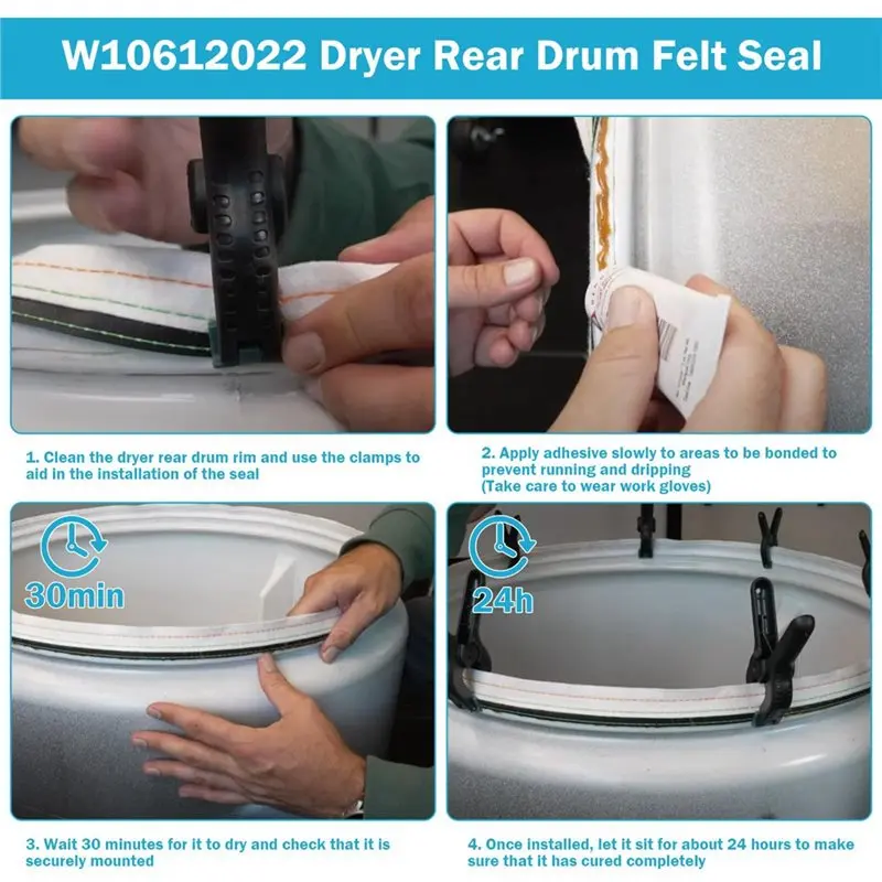 Best Selling-For Whirlpool Crosley Amana Maytag Kenmore W10612022 Dryer Rear Drum Felt Seal AP5737110 PS8691753 AP3094267