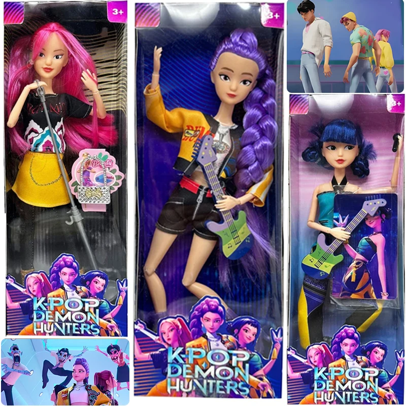 

Kpop Demon Hunters Live-Action Figure Toy Rumi Mira Zoey Sussy Theme Song Of Colorful Lights For Fans child Birthday Gifts