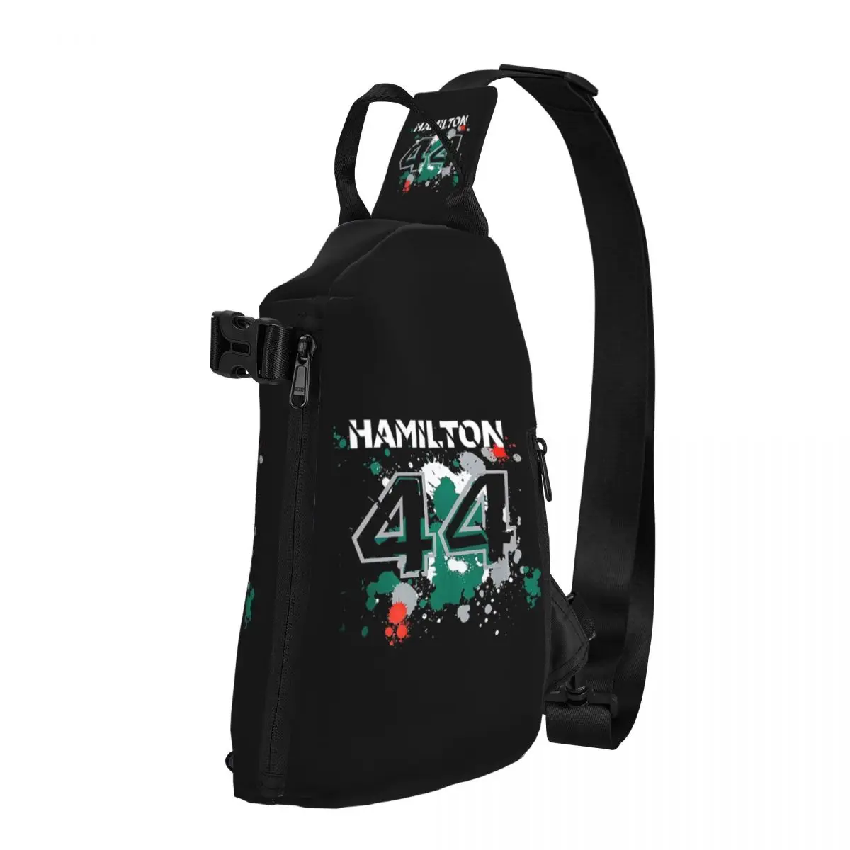 Lewis Hamilton 44 Bolsa de peito masculina Sling Crossbody Mochila Bolsa de peito Bolsa de ombro para viagem e caminhada