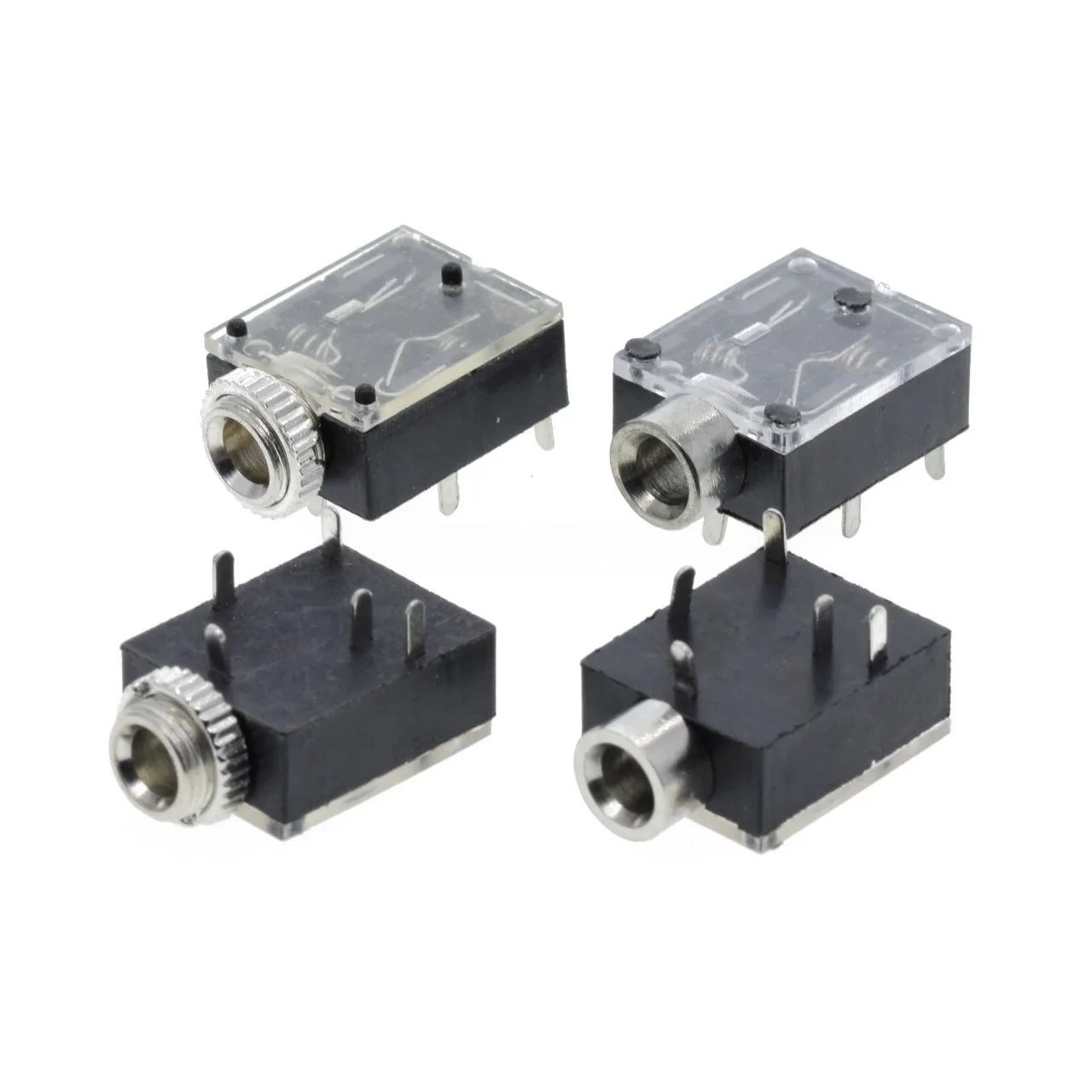 

YYT 10PCS PJ-324M 3.5MM 5-Pin Headphone Socket with Nut And Light Hole Audio Interface Mother Seat Transparent Cover
