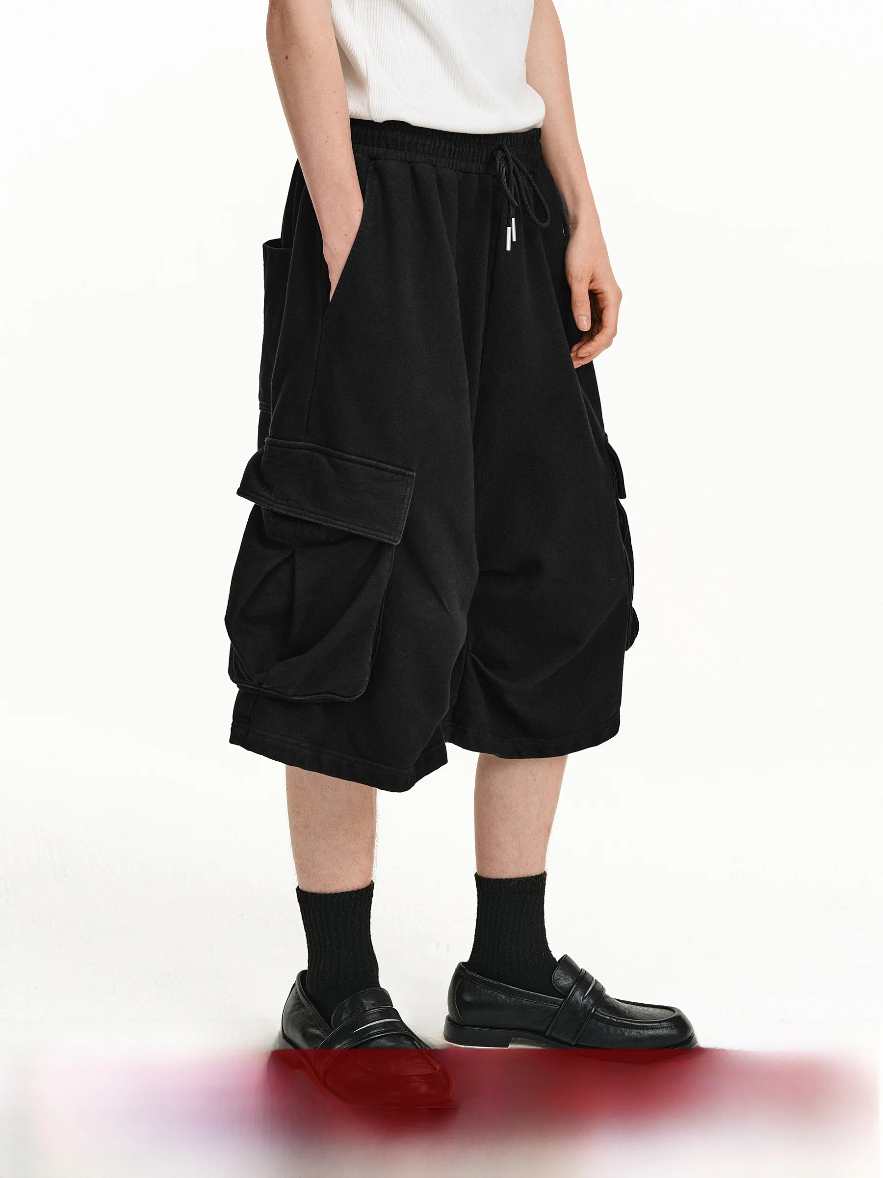 

PCLP Casual orts with Knife ket Knitted Paratrooper Sle Loose Fit Summer Cotton Youth Faion Basic Color Straight Leg