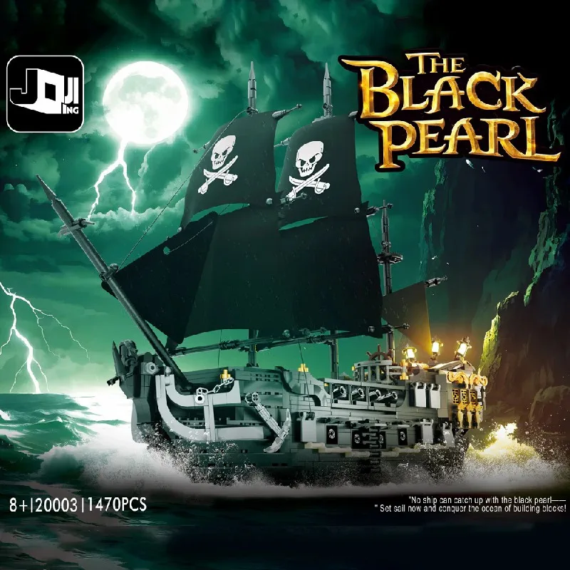 

1470pcs Black Pearl Pirate Ship Building Blocks Sets Gift Ships Modular Pirate Boat Brick Assembly Model Kit Adults DIY Toy Gift