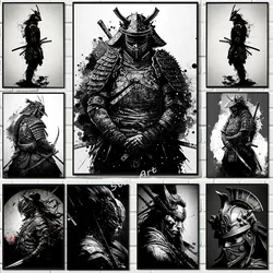 Japanese Samurai Abstract Posters and Print Knight Assassin Canvas Painting Wall Art Pictures for Living Room Bedroom Home Decor