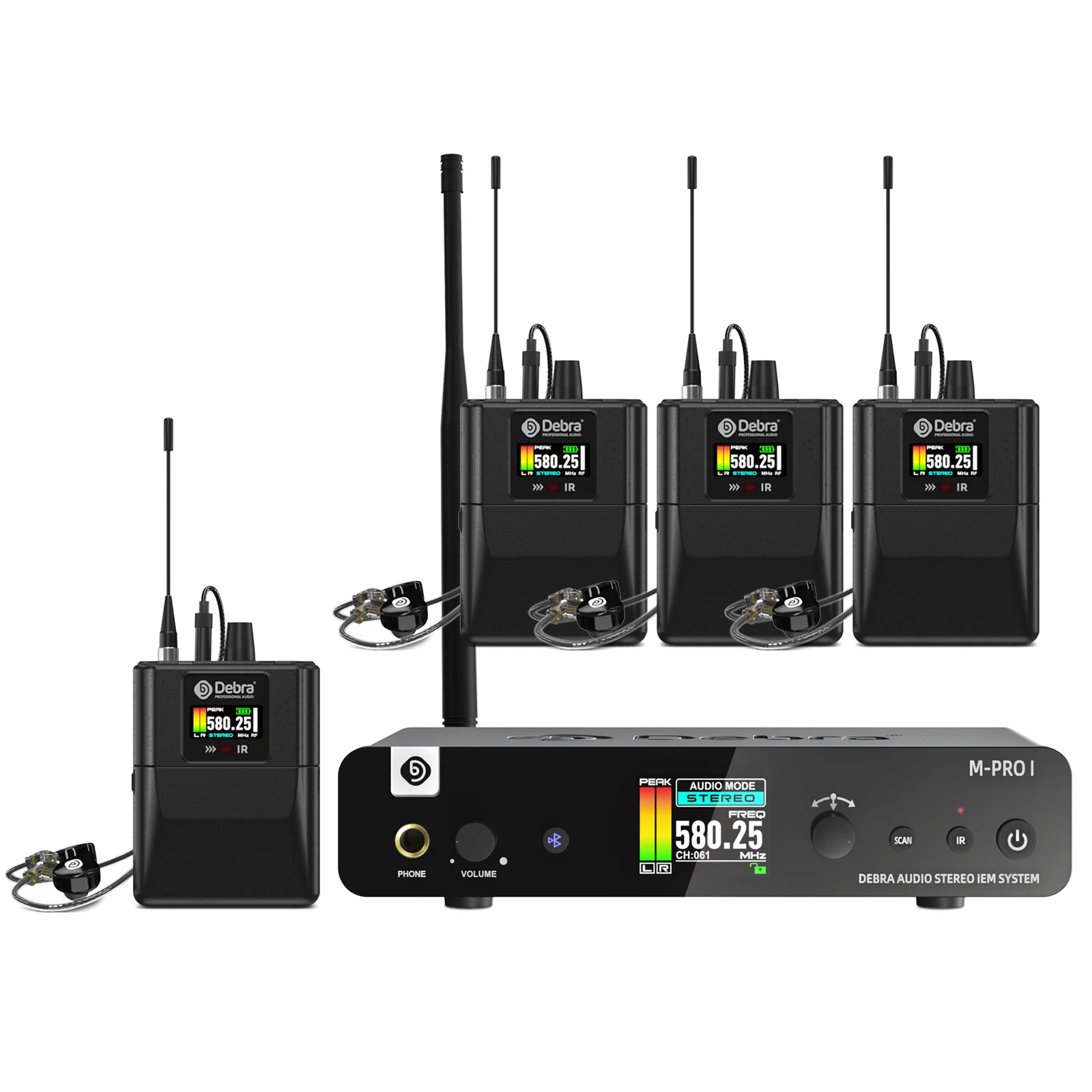 Debra M-PROI In-Ear-Monitoring-System, 560–690 MHz, Bluetooth, 24-Bit/44,1 kHz, 7-Millisekunden Latenz, für Tonstudios – Detail 18