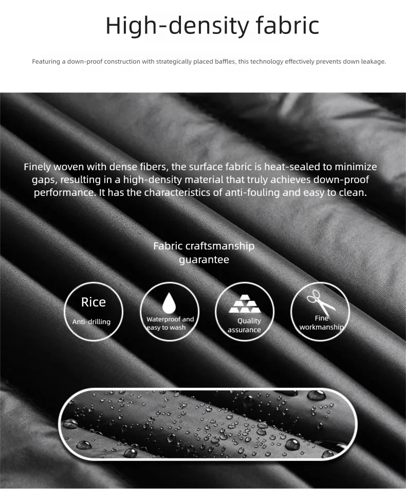 Men's All-Season Puffer Jacket Lightweight Waterproof White Duck down Ultra Light Casual Portable Male down Coats