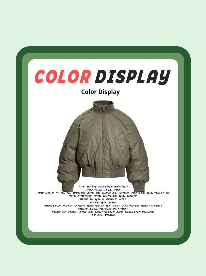 Mens American Pilot Jacket Trendy Silhouette Short Stand Collar Cotton Coat Casual Outerwear Streetwear Winter men's jacket