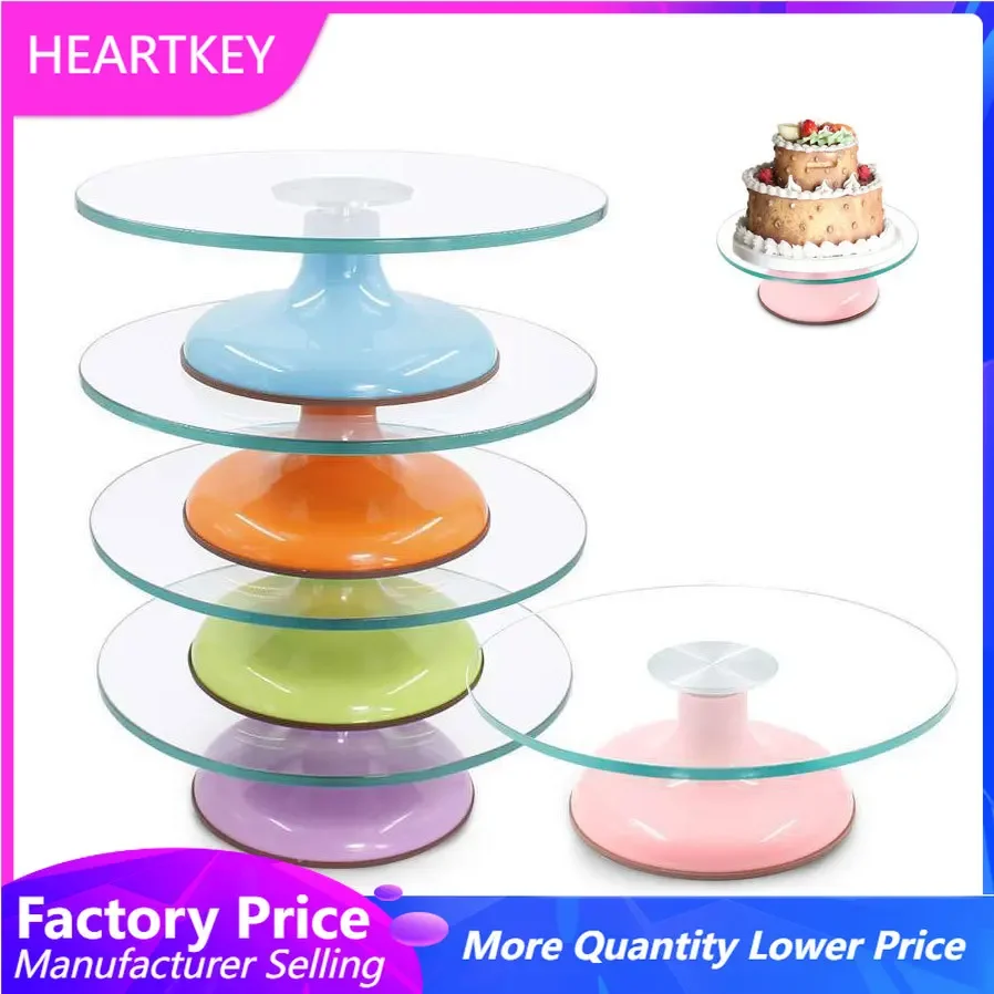 10 inch rotating turntable for cake decoration, glass cake stand, DIY baking tools, kitchen accessories