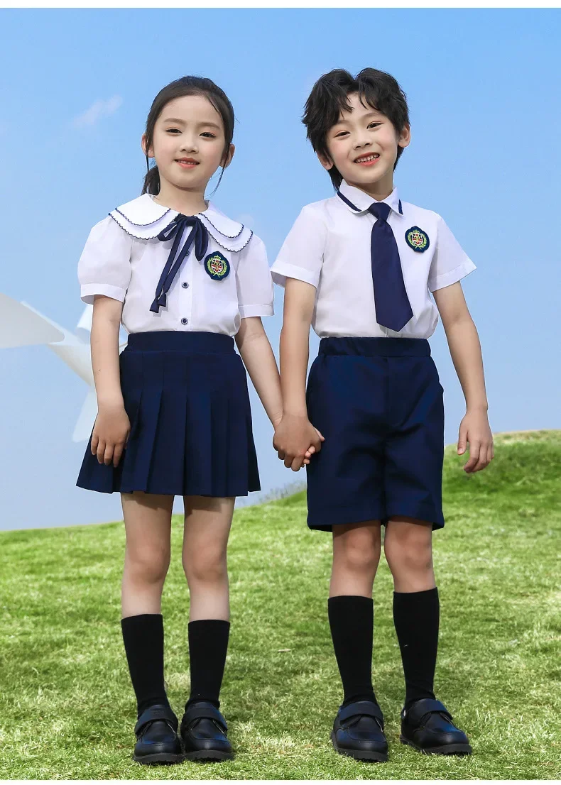 Student Class Uniform Suspender Skirt Suit 2024 New Kindergarten School Uniform Graduation Photo Chorus Performance Uniform