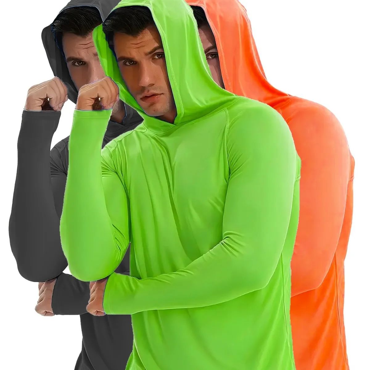 Mens-Quick-Dry-UV-Protection-Hooded-T-Shirt-Lightweight-Stretch-Sun-Block-Outdoor-Fishing-Running-Classic-Breathable-Casual-Athl