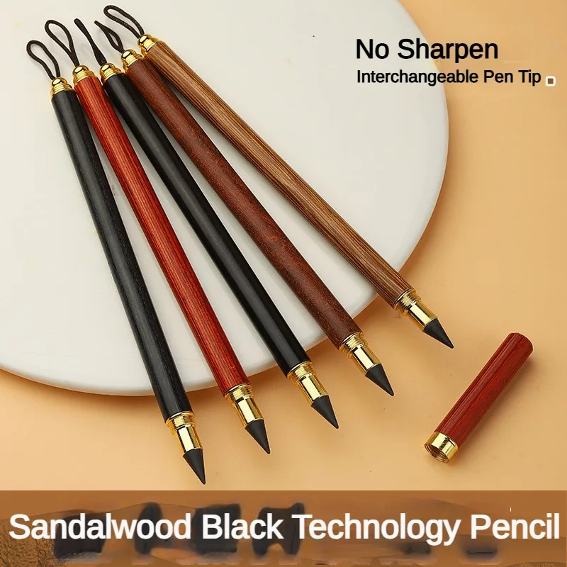 Wooden Unlimited Writing Pencil HB with Graphite Pen Tip Eternal Drawing Painting Infinity Pen Art School Supplies Stationery