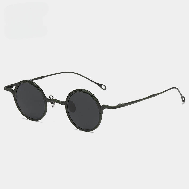 Retro fashion men's small round frame ultra light pure titanium personality trend women's new elegant simple outdoor sunglasses