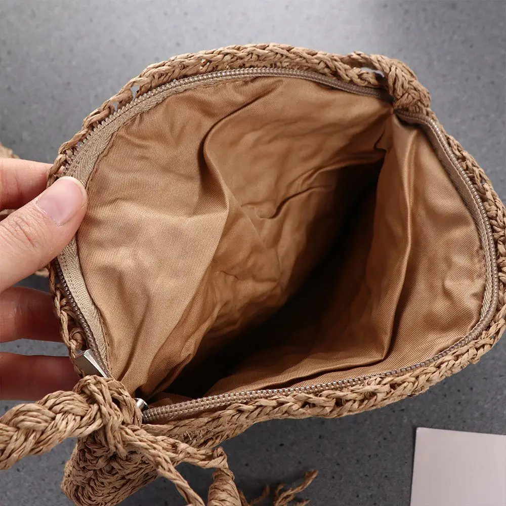 

Capacity Purse Wallets Messenger Bags Paper Rope Tassel Straw Weave Small Beach Bag Shoulder Bags Crossbody Bags Women Handbags