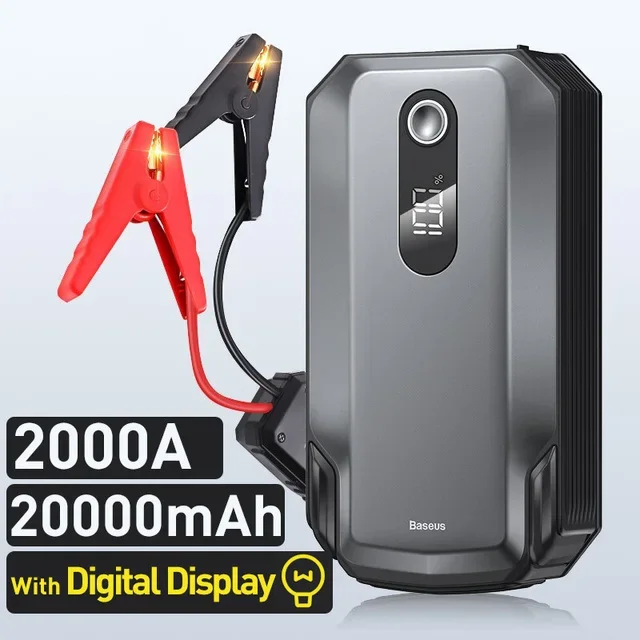 Baseus Car Jump Starter 20000mah 2000A Power Bank CRJS04 Portable Car Battery Booster 12V Auto External Battery Charger