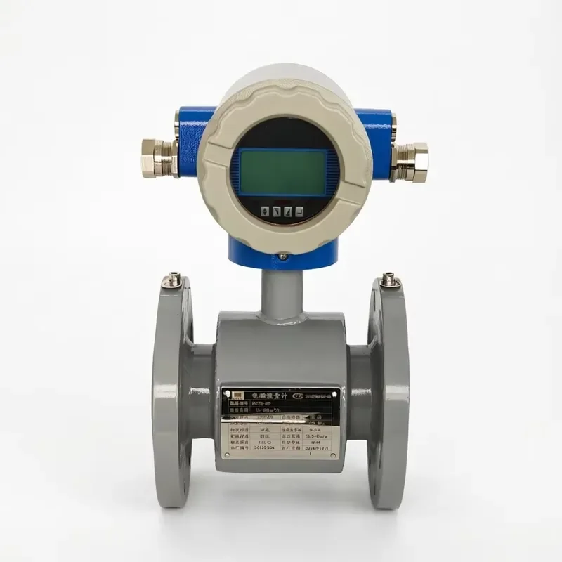 High-Precision Bi-Directional LCD Digital Electromagnetic Flowmeter Fluid Water Aluminum Alloy Stainless Steel Construction
