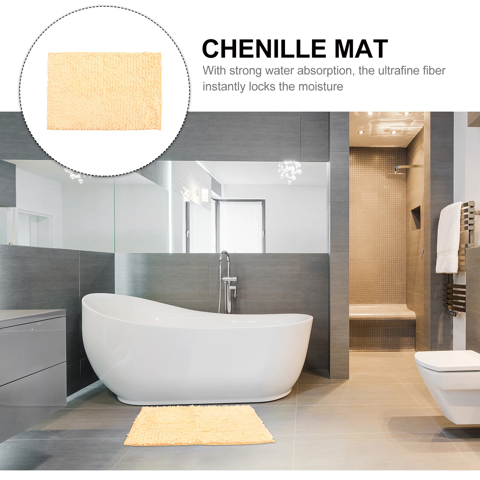 

Chenille Area Rug 36x60 Inch Bright Color Living Room Mat Non-Slip Floor Covering for Entryway Nursery Room Decor