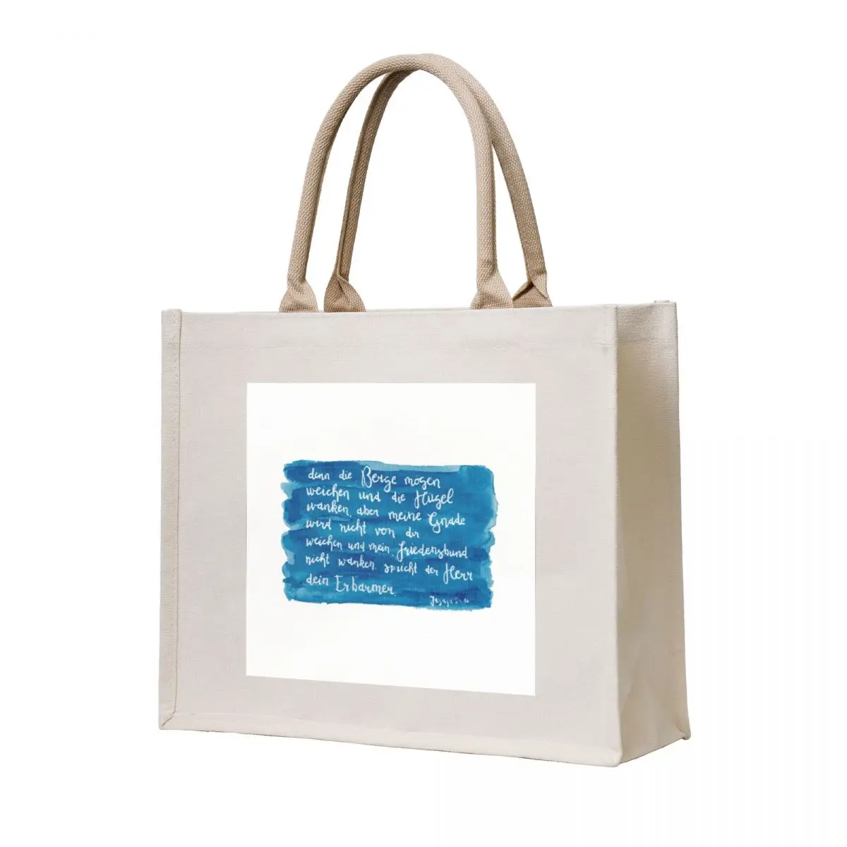 

Isaiah 54:10 on a blue background Tote Bag hand bags shopping cart bags reusable grocery bags tote men