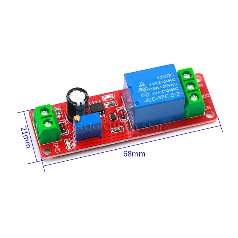 NE555 DK555 Timer Interruttore Regolabile Scollegare Modulo di ritardo Modulo relè DC 12V Ritardo relè shield 0 ~ 10S