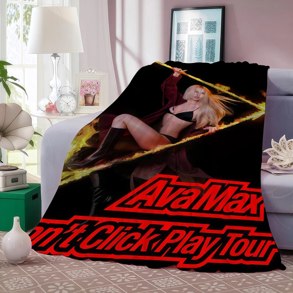 بطانية المغني Ava Max لا تنقر على اللعب دافئة وناعمة مناسبة لغرفة النوم وغرفة المعيشة والأريكة والسرير والمكتب والسفر والتخييم