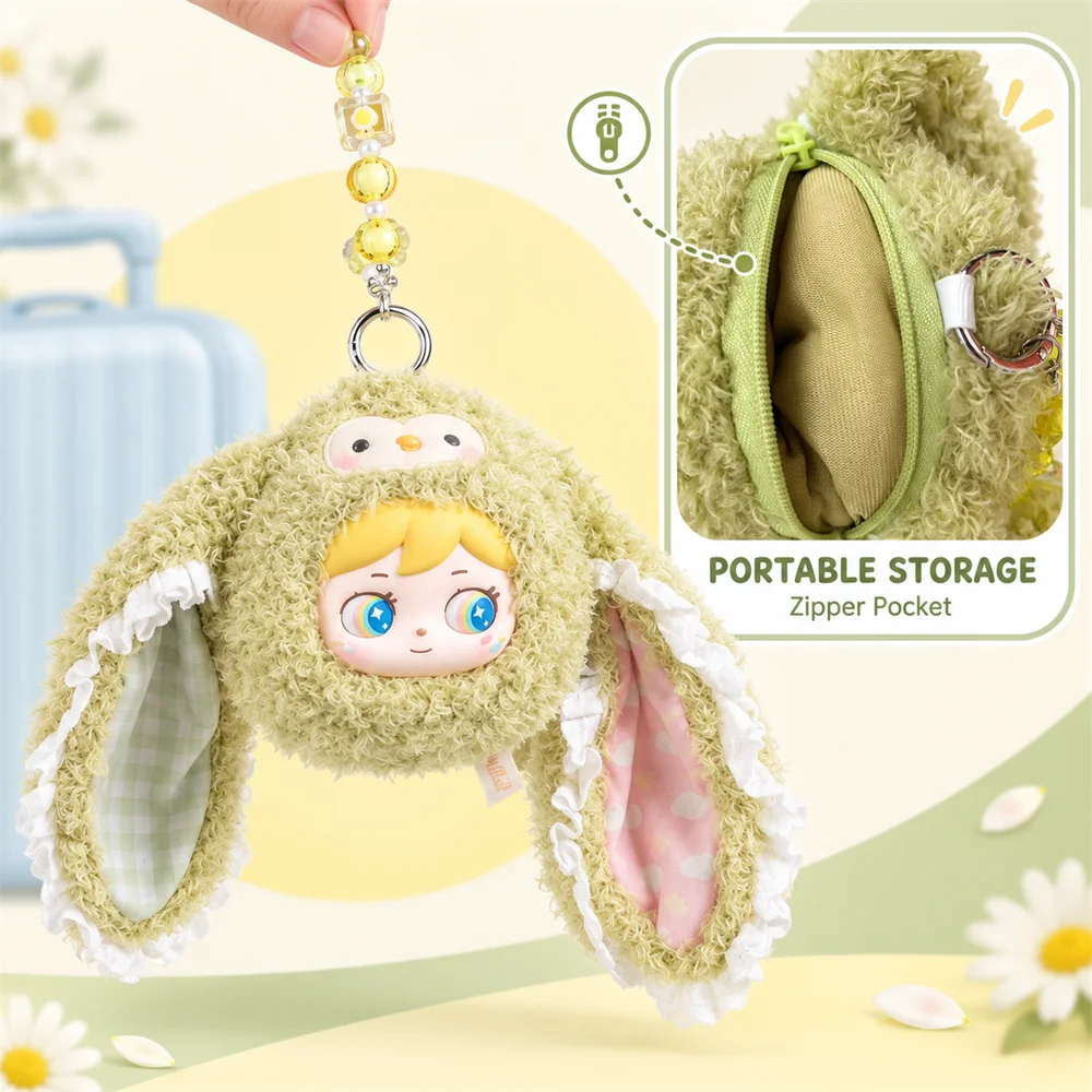 Adorable Vinyl Plush Toy Doll Keychain Zipper Coin Wallet For Coins Cards Earbuds Keys And Portable Storage Pouch On The Go