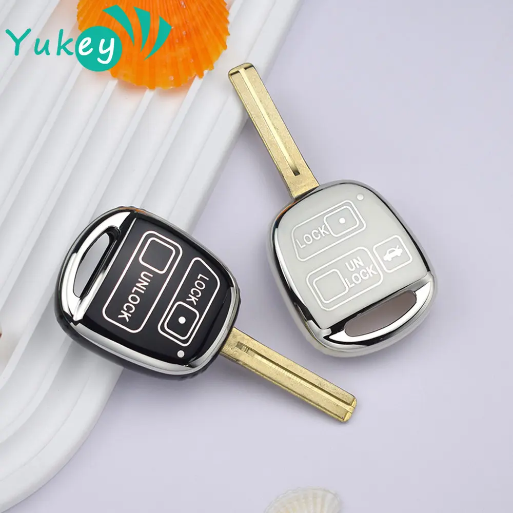 2 3 Buttons TPU Car Key Fob Case Cover Skin For TOYOTA CAMRY RAV4 Corolla PRADO YARIS Tarago For LEXUS Protector Keychain