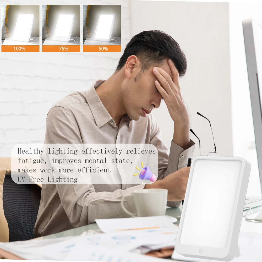 LED Touch Screen Makeup Light UV Free 3-Speed Dimming Fill Light SAD Phototherapy Light Night For Desktop/Wall Lighting