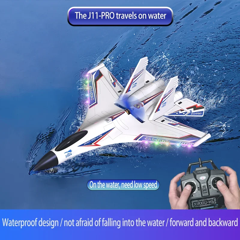 New Water Land And Air J11-Pro Rc Remote Control Aircraft Brushless Six-Channel Waterproof Electric Model Airplane Kids Gifts