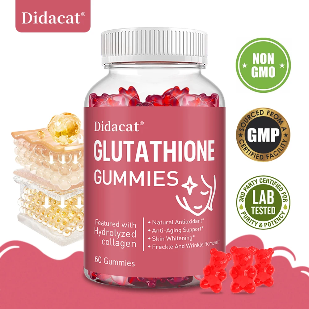 Collagen Glutathione Gummies, Natural Antioxidant, Anti-Aging Support, Skin Whitening, Freckle and Wrile Remoa