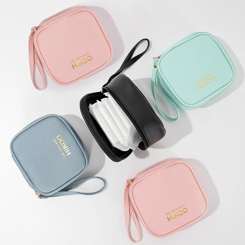 

Mini Cosmetic Bag Solid Color Travel Toiletry Storage Bag Makeup Bag Cosmetic Bag Organizer Sanitary Napkin Storage Bag