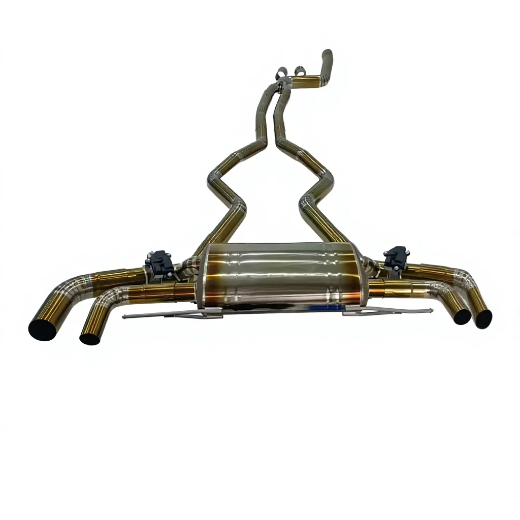 Insane Sound Titanium Exhaust Muffler for  X5/X6 G05 3.0T X5M Style Mirror Polished 1.5mm Thick