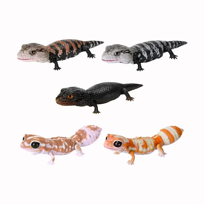 Bandai Gashapon Big Biological Map Gecko Lizard Blue-tongued Skink Simulation Movable Action Figures Toys Collect Model Gift