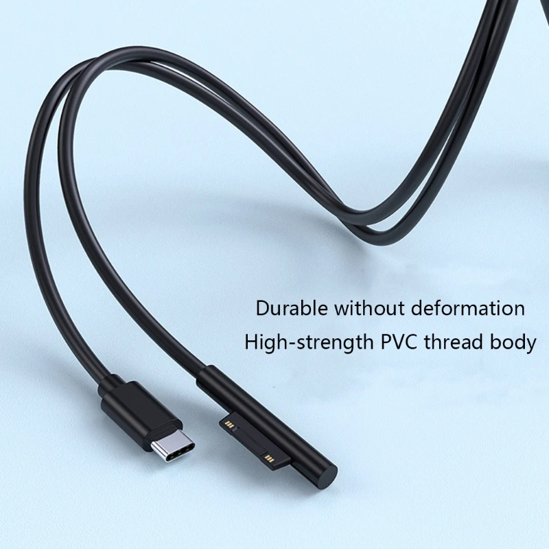 Type C Power Supply Charger Adapter Durable Material PD Cord Fast Charging Cable for Surface Pro 7/6/54/3 Book/Book 2