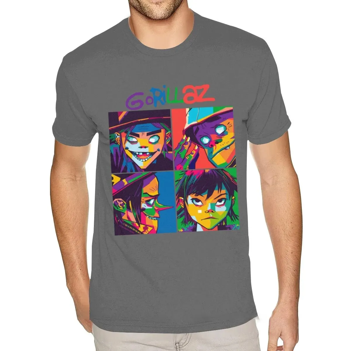 Rock Band Gorillaz Printed T-Shirts Men Women Fashion Short Sleeve Cotton T Shirt Streetwear Harajuku Unisex Tees Tops Clothing