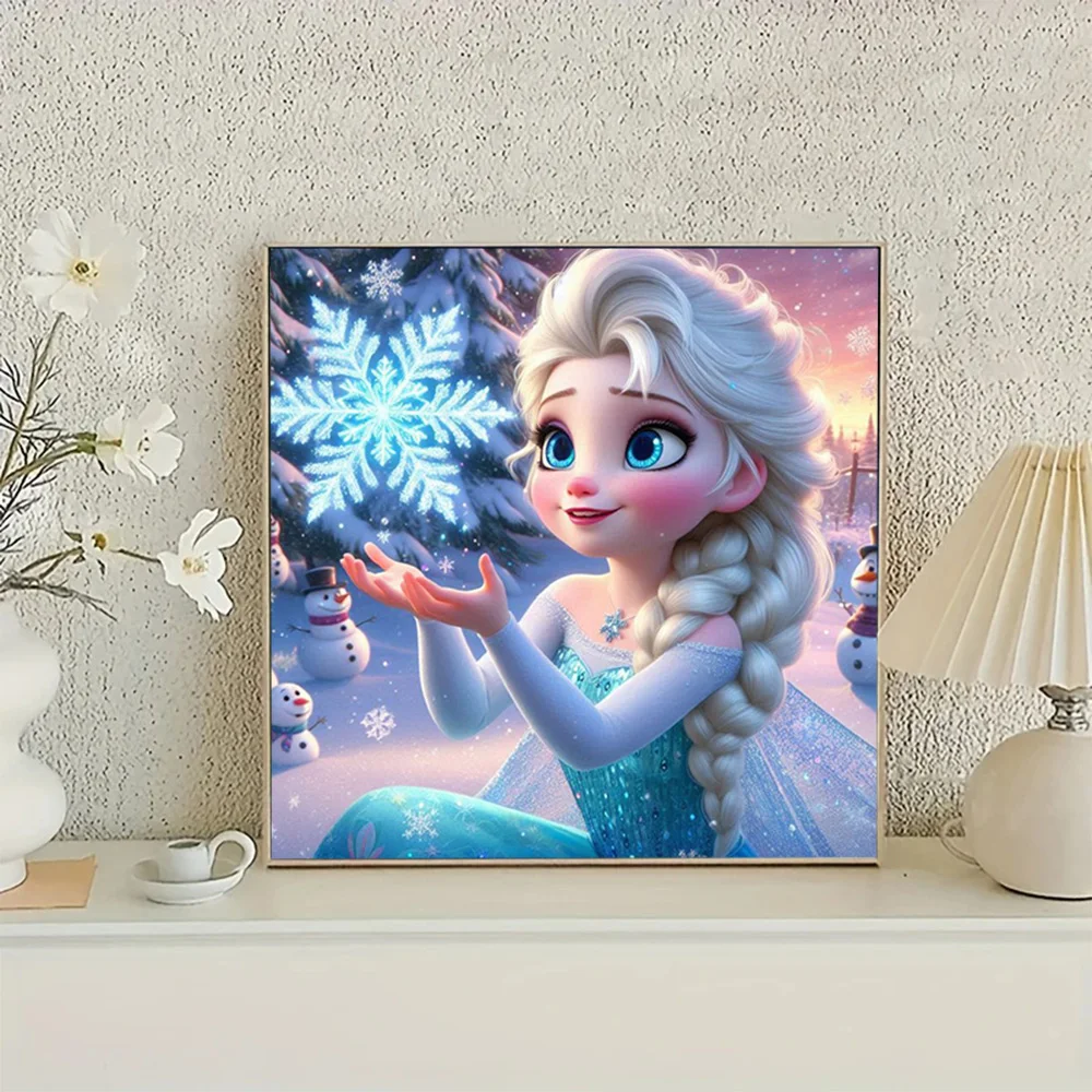 Disney-pintura de diamante 5d Diy, princesa Elsa, taladro redondo cuadrado completo, mosaico de diamantes, Hobby de Frozen, Kit creativo, decoración de vida