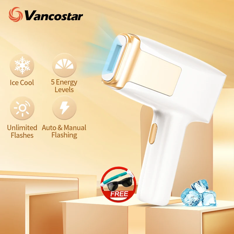 Vancostar Unlimited Flashes Laser Epilator 4 Function Mode Bikini Trimmer Beauty Health Permanent IPL Hair Removal Free Shipping