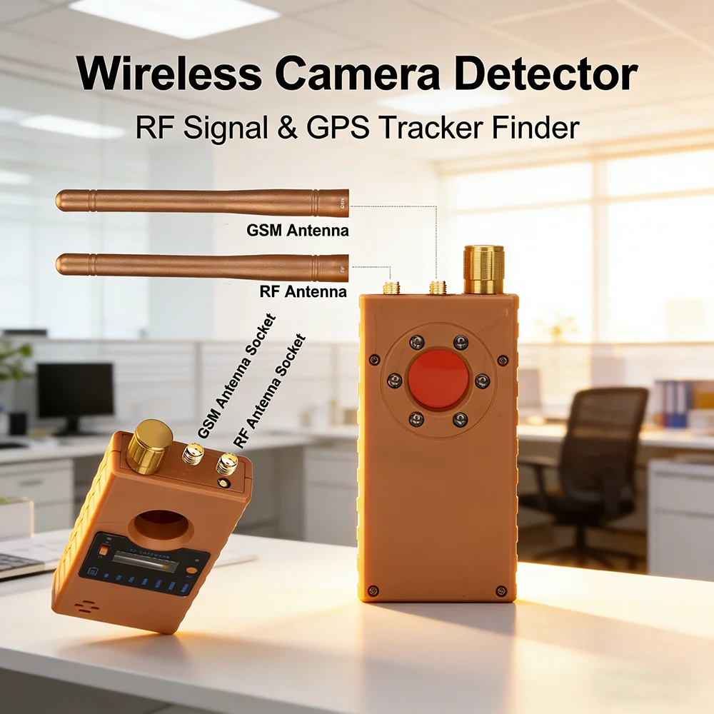 

Wireless Camera Detector RF Signal Bug GPS Tracker GMS Device Finder Locator Protect Security Anti Candid Camera Detects Scanner