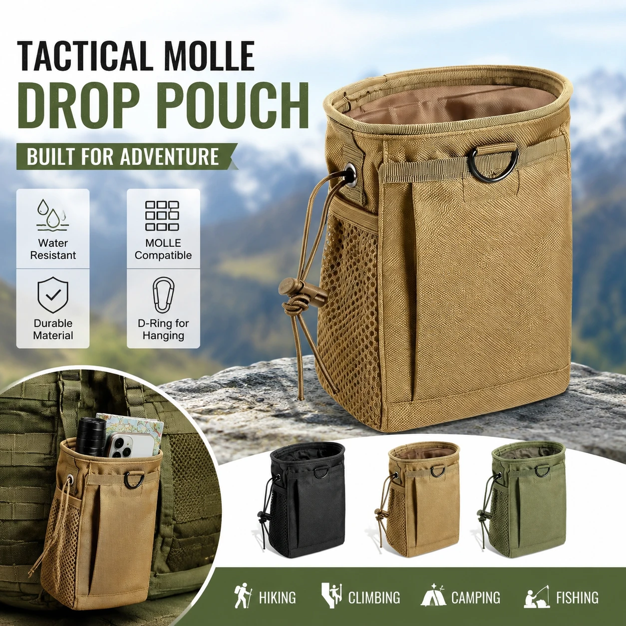 Outdoor Hunting Belt - 3-5L Tas Pinggang Molle Nylon Outdoor