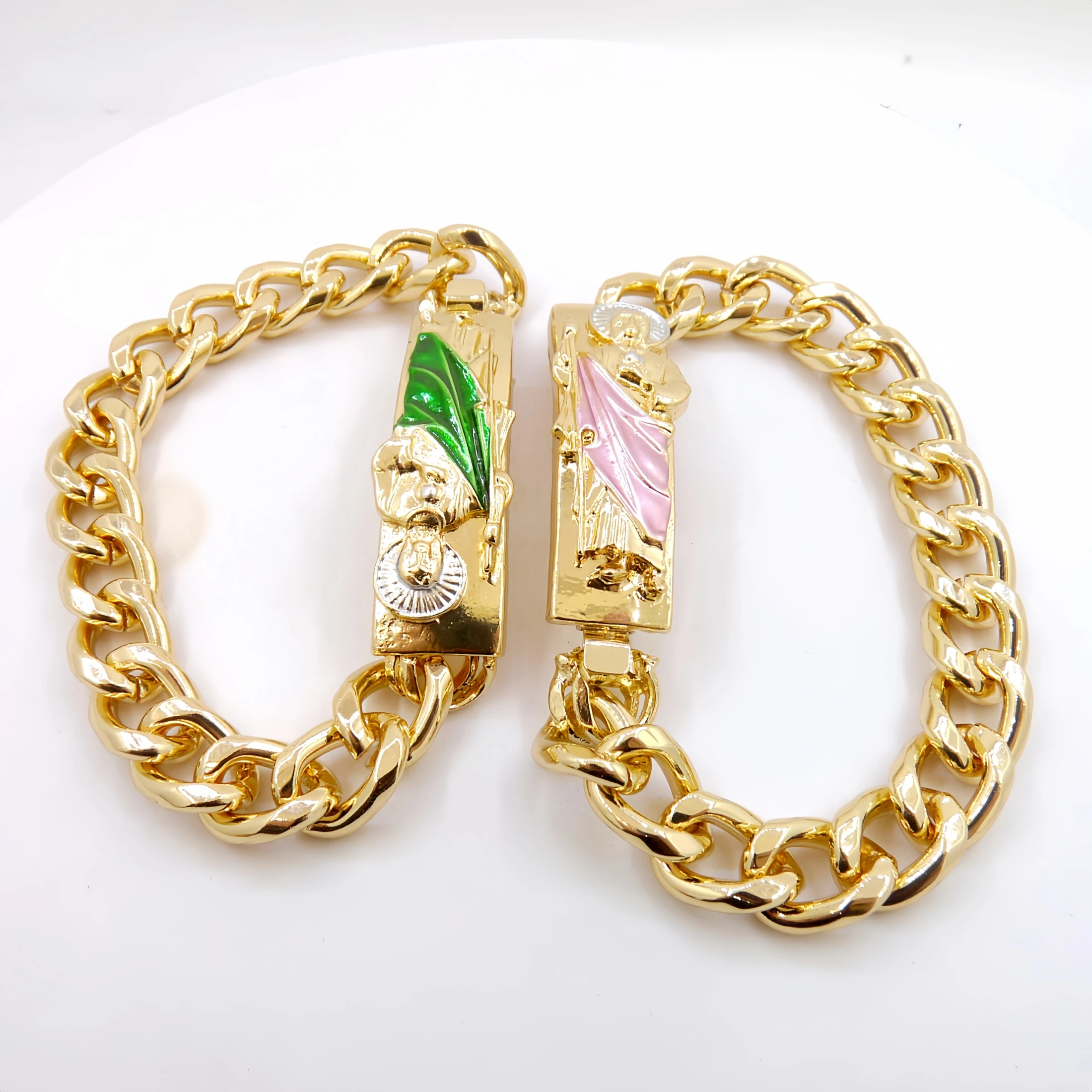 سلسلة سانت جود هيب هوب الكوبية ، سوار سان جوداس ، مجوهرات دينية للرجال