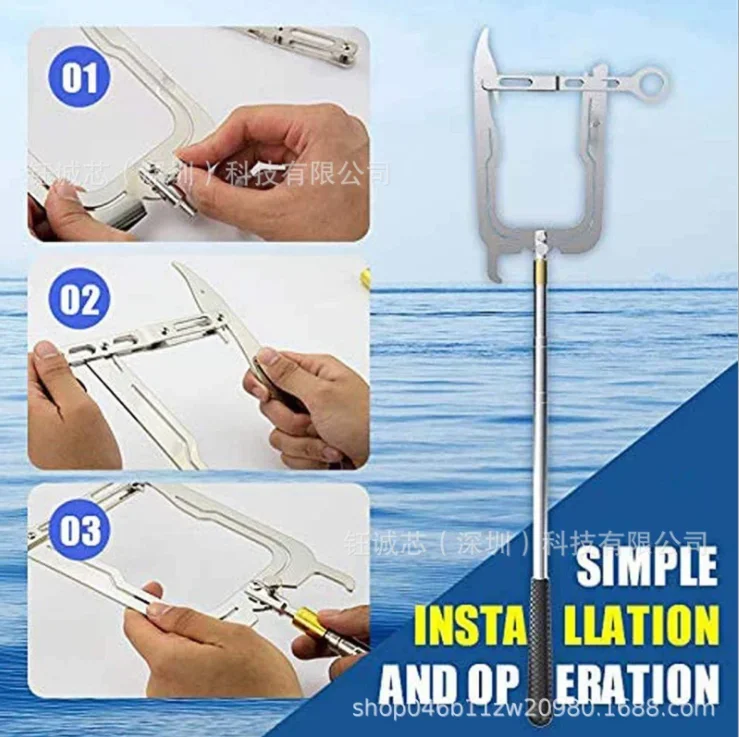 High Quality Ultralight outdoor Easy Threading Rod Mooring Rope Multi-Purpose Dock Hook Boat Telescopic Rod Fishing Accessories