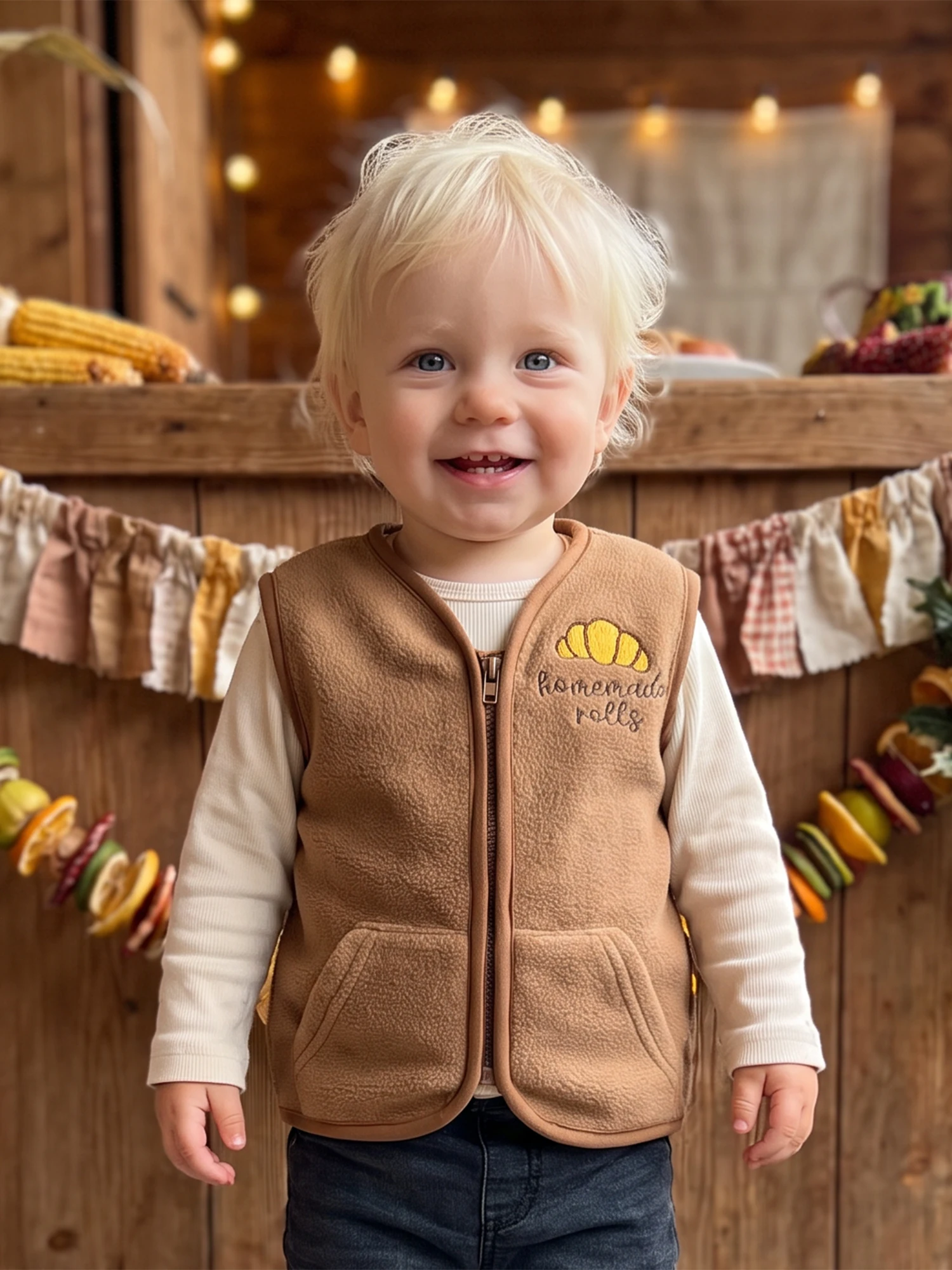 Fleece Toddler Baby Sleeveless Waistcoat Embroidery Sleeveless Waistcoat Sleeveless Toddler Baby Polar