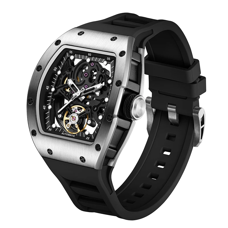 2026 esqueleto automático multifuncional relógio casual relógio mecânico oem logotipo personalizado vários estilos masculinos