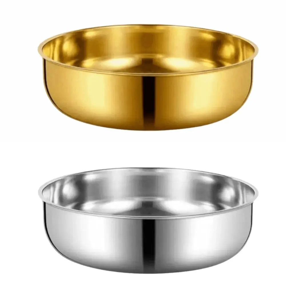 Stainless Steel Flour Mixing Bowl without Lid Large Capacity Soup Salad Bowl Gold Silver Multi Purpose Cooking Basin