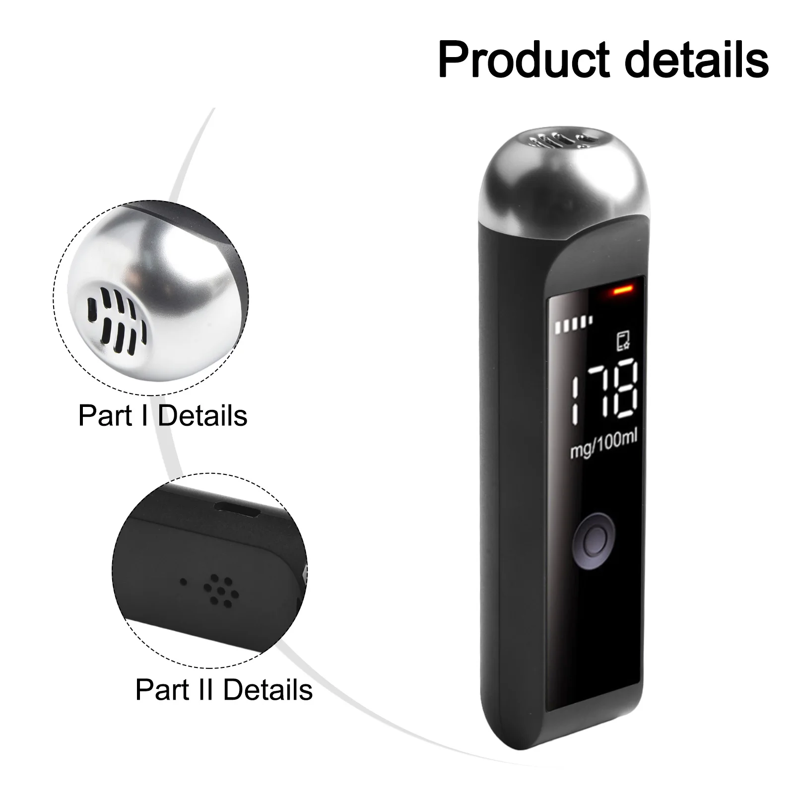 2024 NEW Automatic Alcohol Tester Professional Breath Alcohol Tester Rechargeable Breathalyzer Alcohol Test Tools