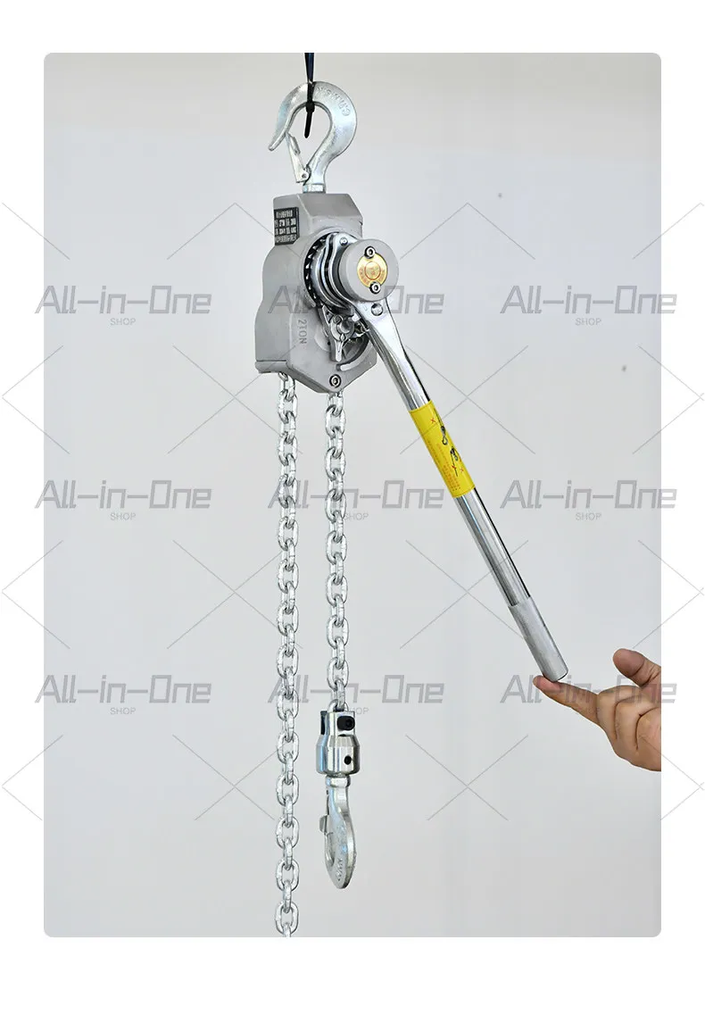 Aluminum alloy wrench hoist small 0.25 ton backchain 0.5 ton mini hand portable micro chain wire tightener