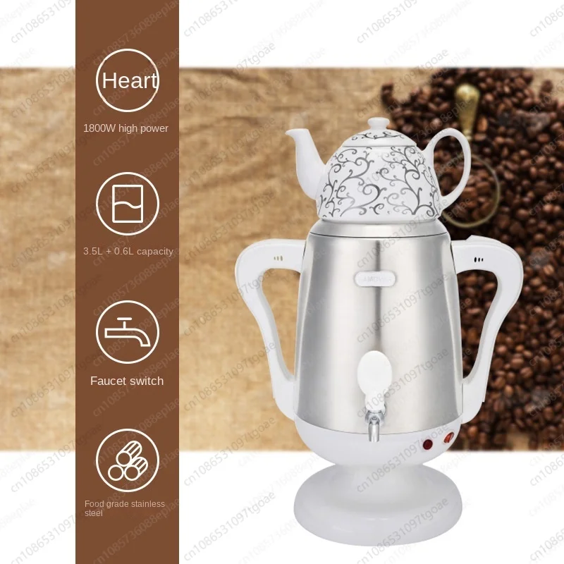 Y Cross-border household electric teapot, double-layer new stainless steel modern teapot, 1800W foreign trade power supply