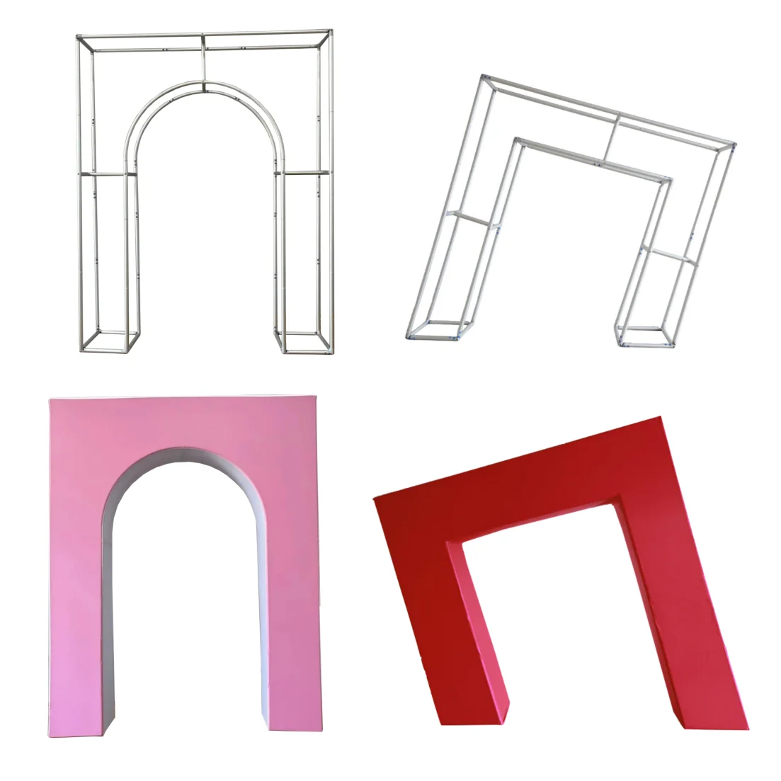 

3D Aluminum Alloy Tube Fabric Open Door Arch Backdrop Stand for Birthday Baby Shower Wedding Decorations