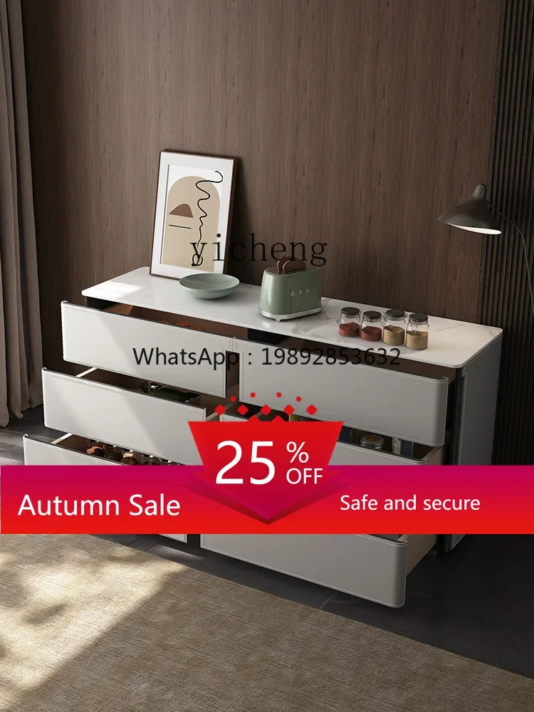 

Household cabinet, living room integrated against the wall solid wood rock slab dining side cabinet, locker, tea cabinet,