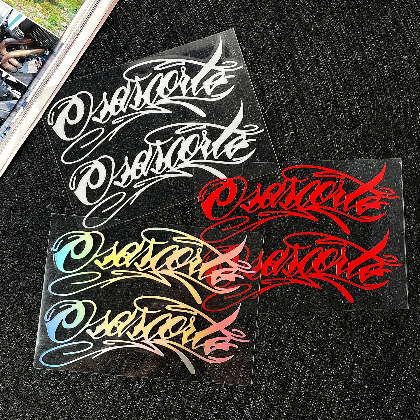 

Fun Osascorte Motorcycle Sticker, Self-Adhesive Waterproof Vinyl Decal for Helmet, Fuel Tank and Front Windshield Trim