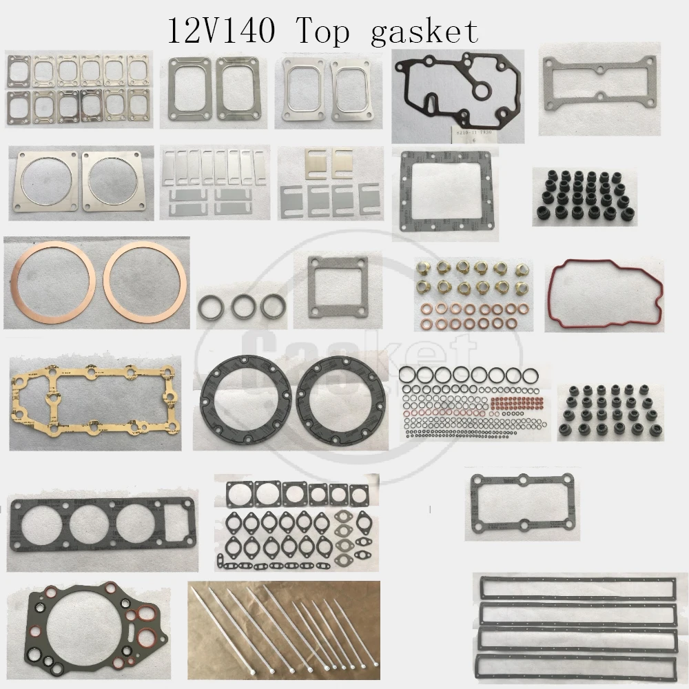 

12V140 SA12V140 Lower gasket Top gasket Set S6D140 S6D140-1 For Komatsu Full Gasket Kit forklift engine